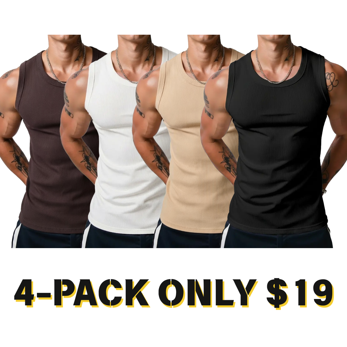 Men’s Wide Strap Ribbed Tank Top