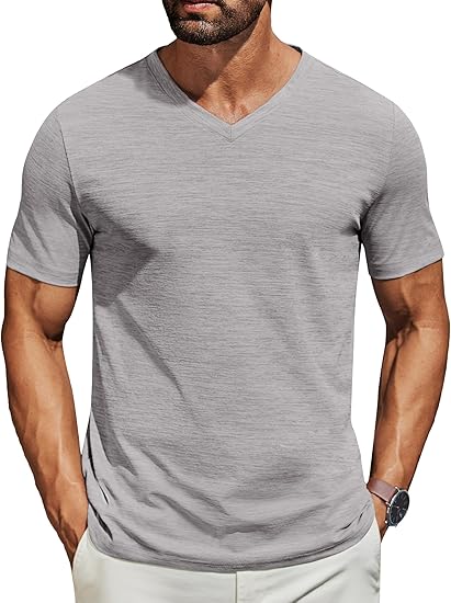 Men's Performance V-Neck Tee – Stretchy, Moisture-Wicking & Quick-Dry Comfort