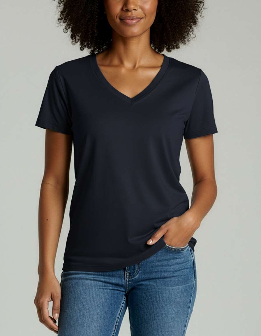 4 Pack: Women's Short-Sleeve V-Neck T-Shirt (Available in Plus Size)