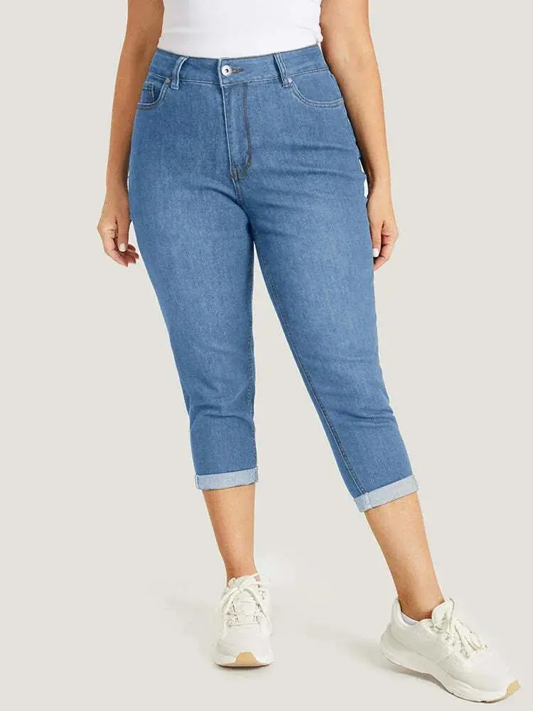 Plus Size High Waist Stretch Capri Jeans Bundle