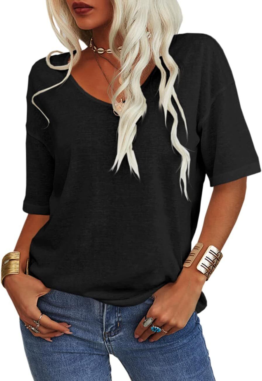 FINAL SALE⚡8 Packs for $23.86⚡ - Summer Casual Half Sleeve T-shirt Basic Tops (Multiple Colors)