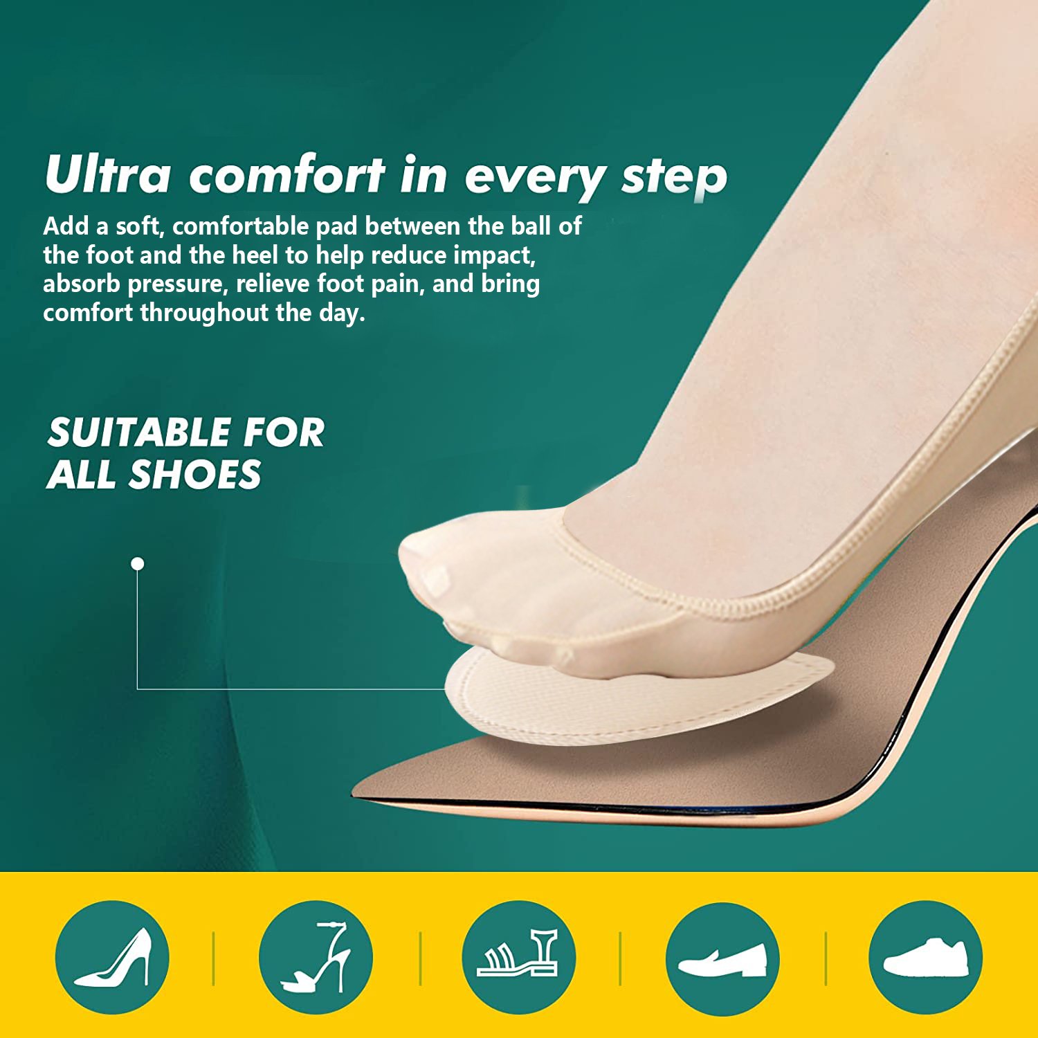 Sock-Style Ball of FootCushions for Women