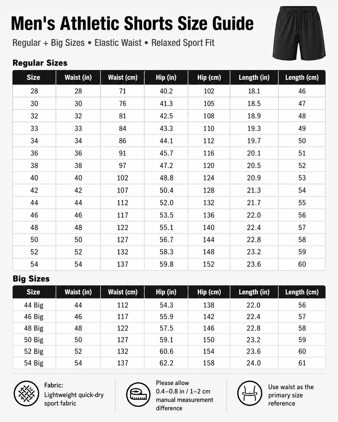 Men's Athletic Shorts Set