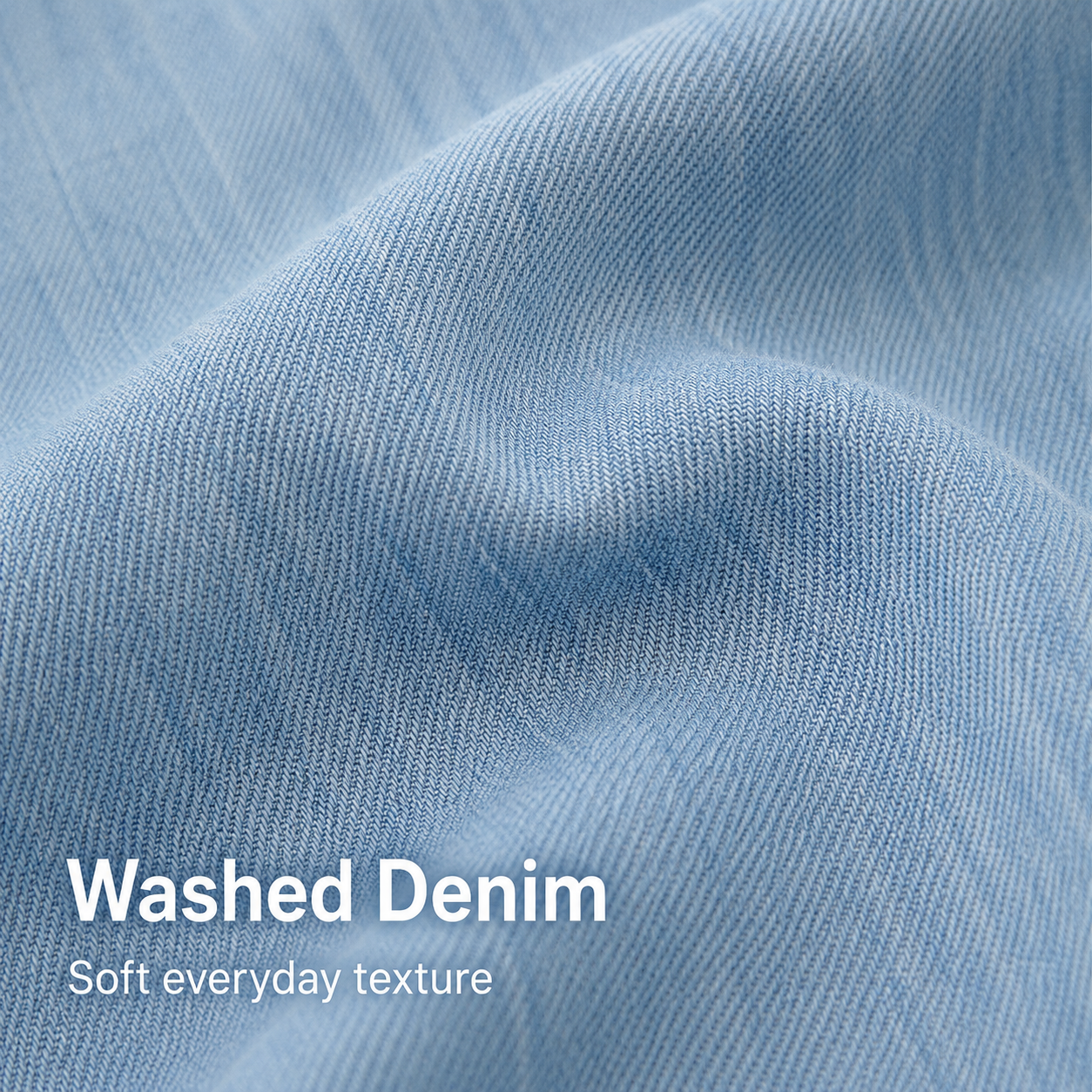 Washed denim fabric texture close up