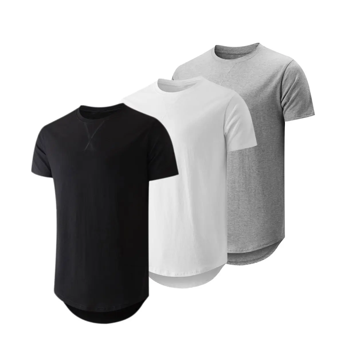 Men's 3 Pack Cotton Hipster Crewneck T-Shirts