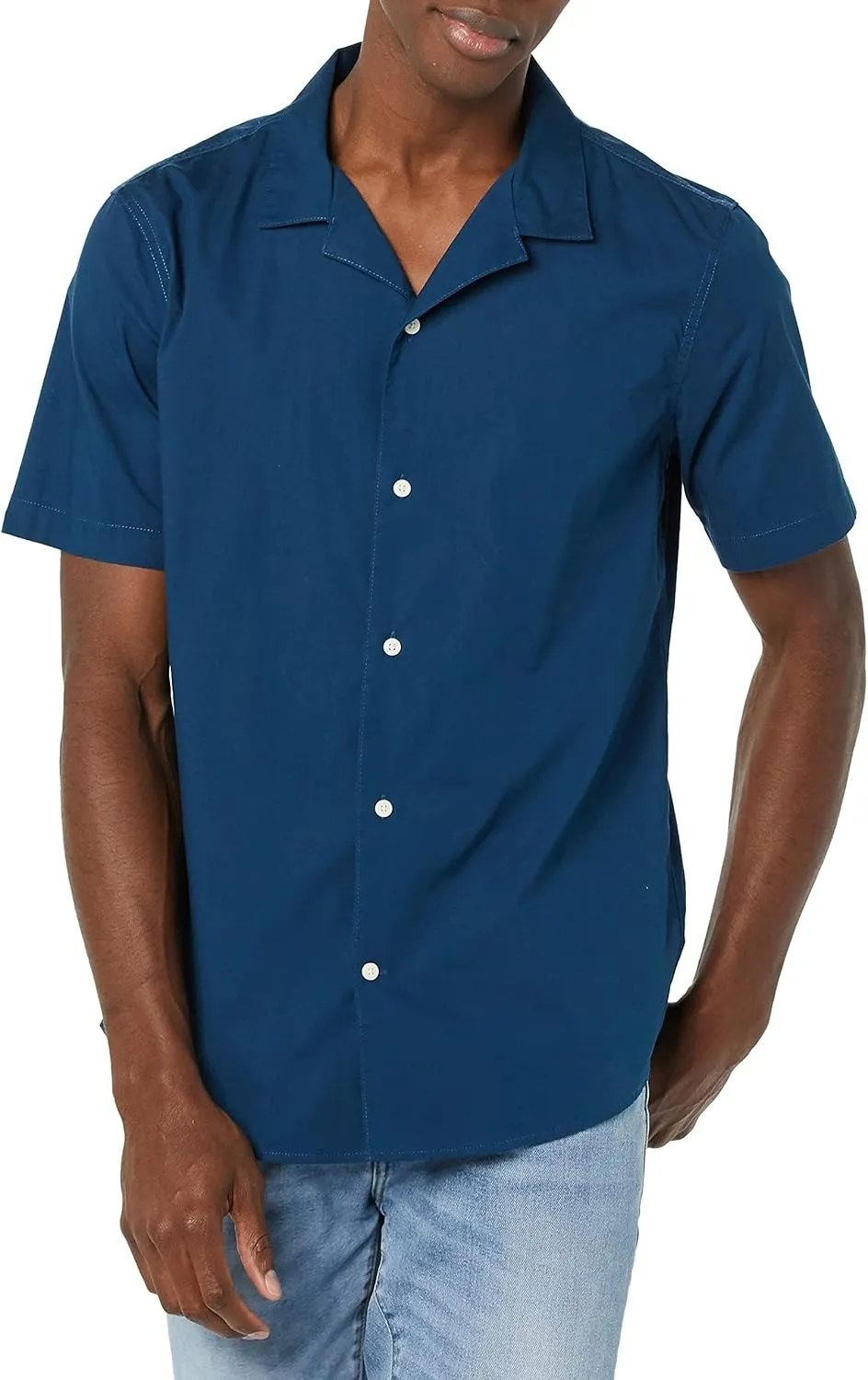 Men's Vacation Cotton Button-Down Short Sleeve Resort Shirt