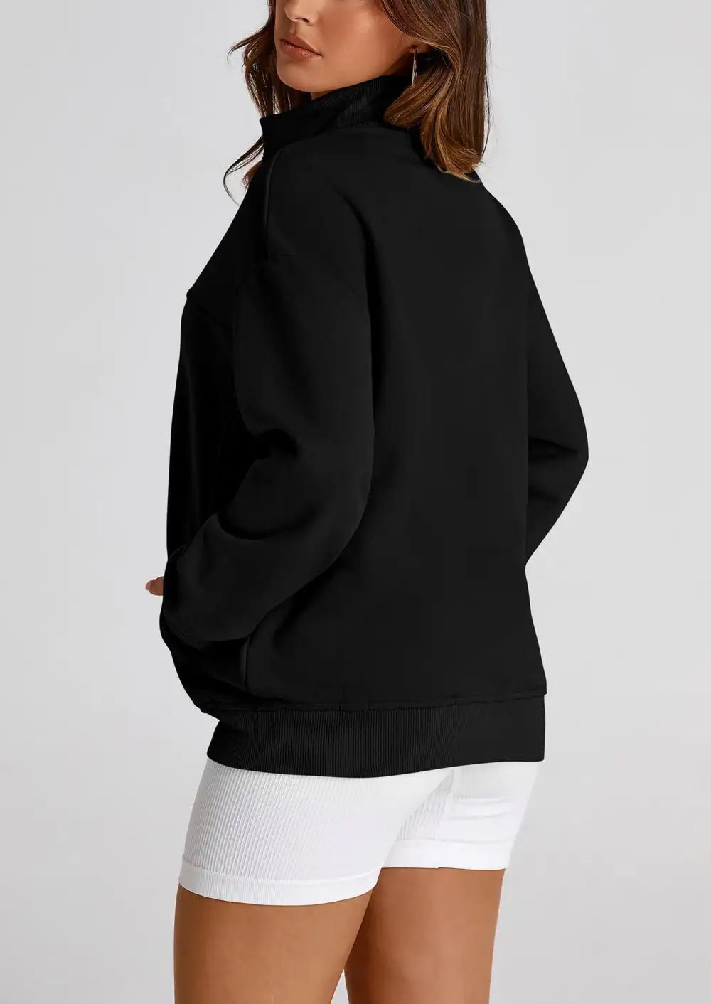 Women's SpringFall Fashion Full Zip Up SweatshirtLong Sleeve Loose Fit TrendyCasual Jacket with Pockets