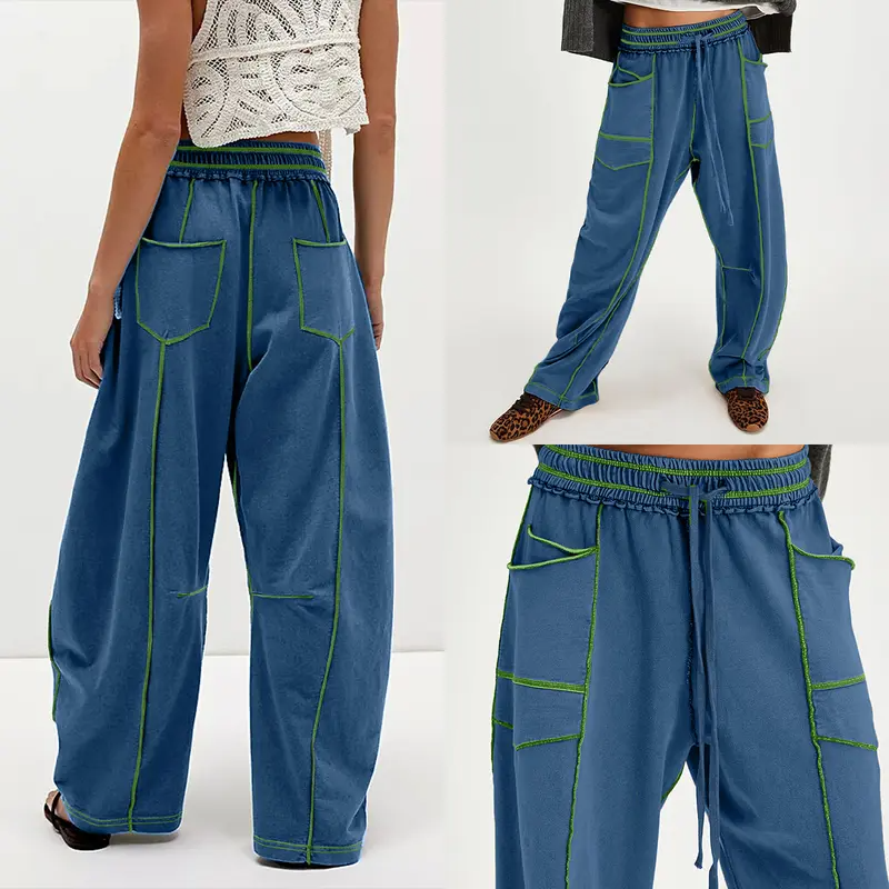 Flash Sale📢💝 Womens Barrel Sweatpants High Waisted Wide Leg Pants