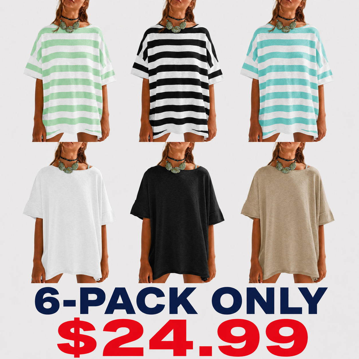 Women's Oversized T Shirts Casual Summer Crew Neck Loose Dropped Short Sleeve Side Slit Hem Blouse Tunic Tops Sweater Tee