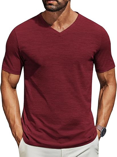 Men's Performance V-Neck Tee – Stretchy, Moisture-Wicking & Quick-Dry Comfort