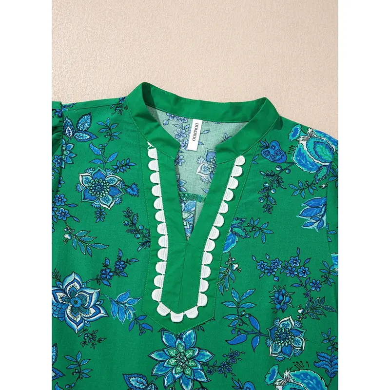 Dokotoo Women's Floral Print V-Neck Mini Dress