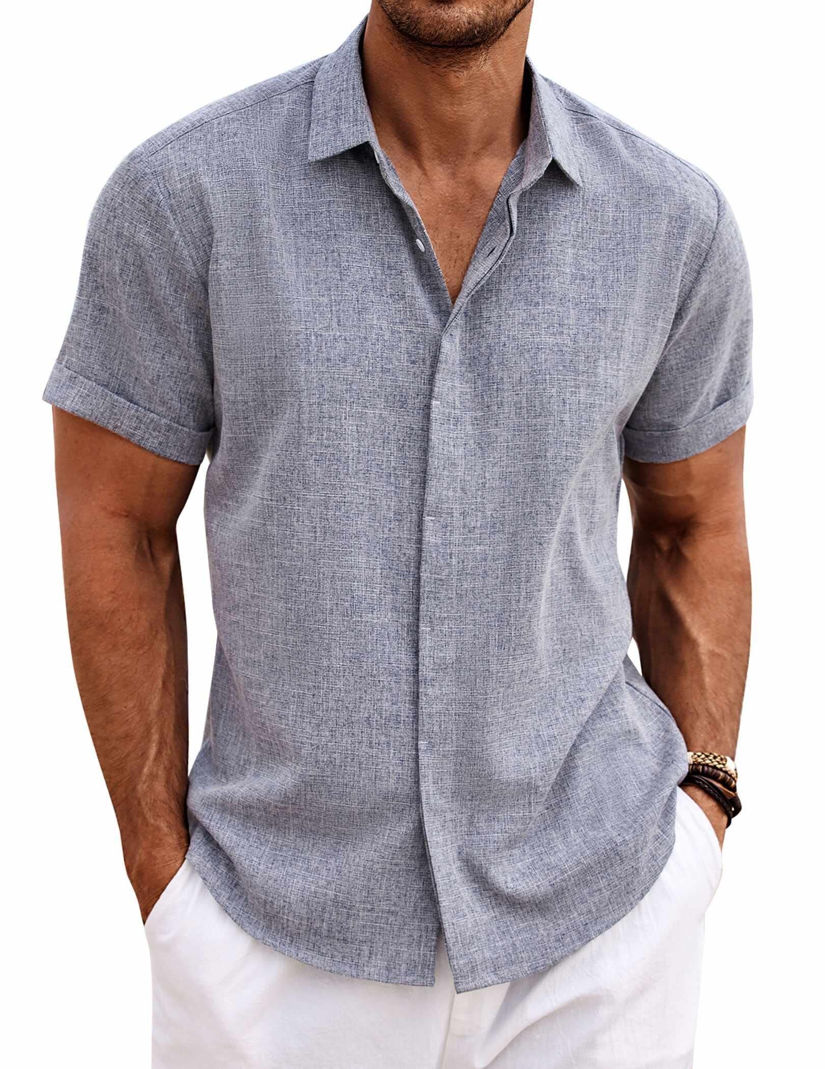 🔥Last Day 89% OFF🔥Men's Linen Shirt Short Sleeve Casual Shirt