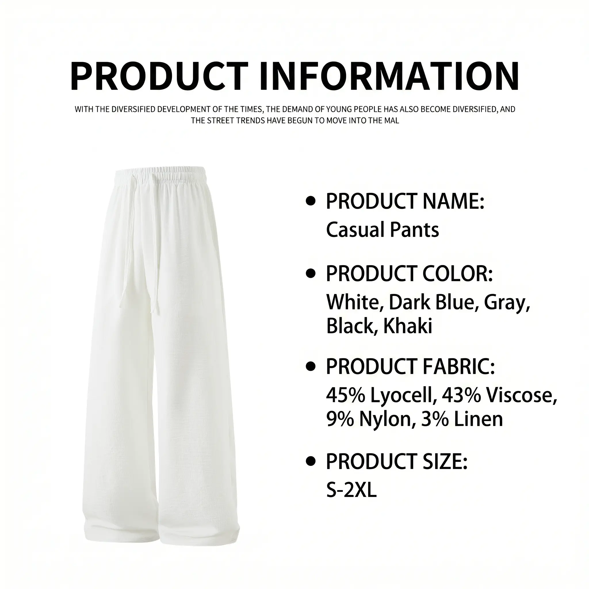 Comfortable Lyocell Linen Trousers，Men’s Casual Straight-Leg Pants, Summer 2026 New Arrival — Loose Fit, Breathable, Drapey Long Pants for Outdoor Walking, Camping, and Vacation; Cool, Soft