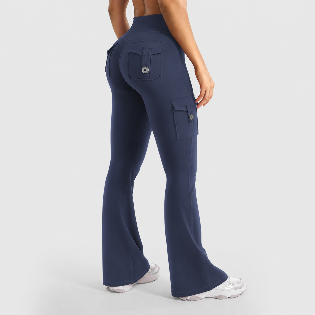 💥 8 Pack Only $24 | Women's Cargo Flare Leggings with Pockets 👖 High Waisted Hidden Scrunch Yoga Workout Pants ✨ No Front Seam Fitness Leggings