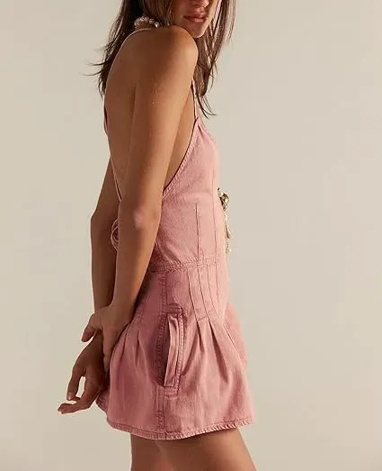 Women's Sleeveless Deep V Neck Shorts
