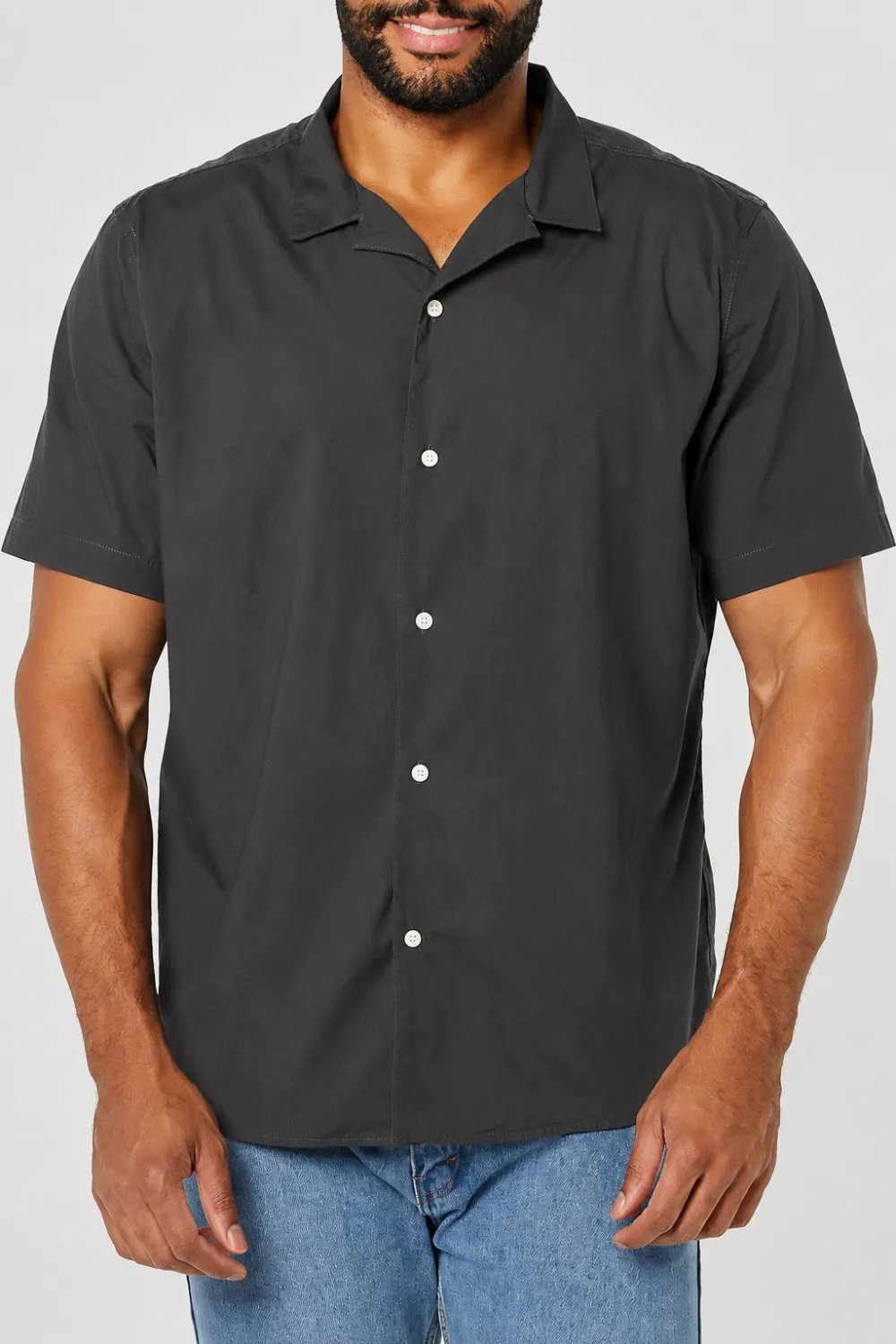 Men's Vacation Cotton Button-Down Short Sleeve Resort Shirt