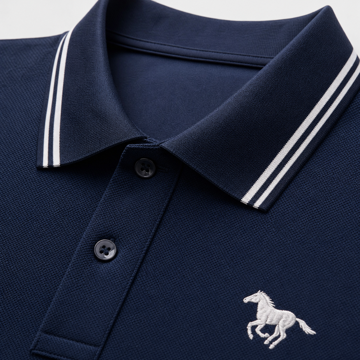 AI generated contrast collar polo shirt detail