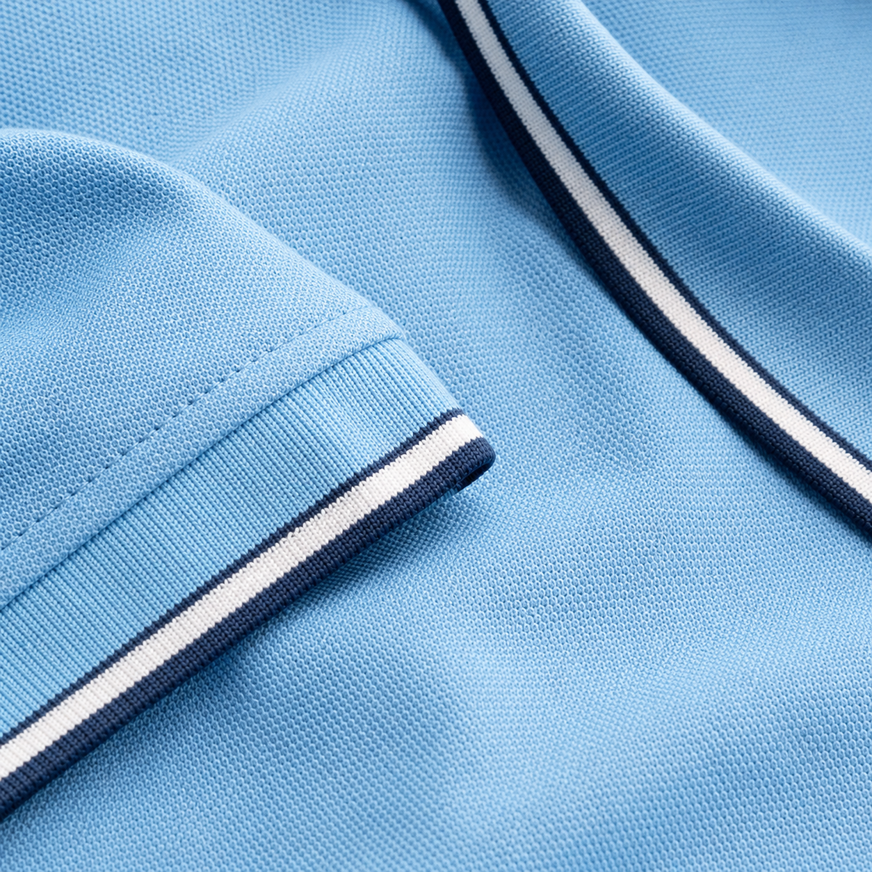 AI generated breathable polo fabric detail