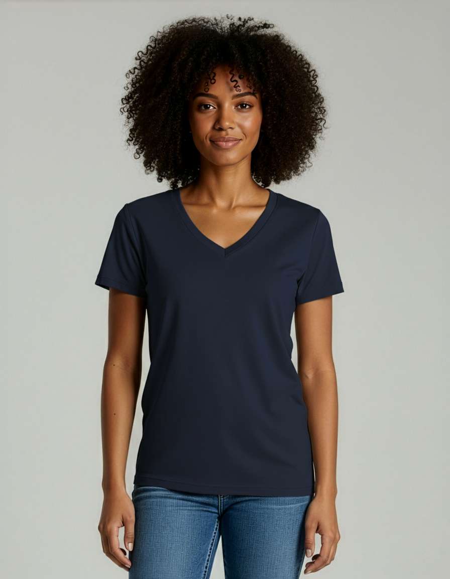 4 Pack: Women's Short-Sleeve V-Neck T-Shirt (Available in Plus Size)