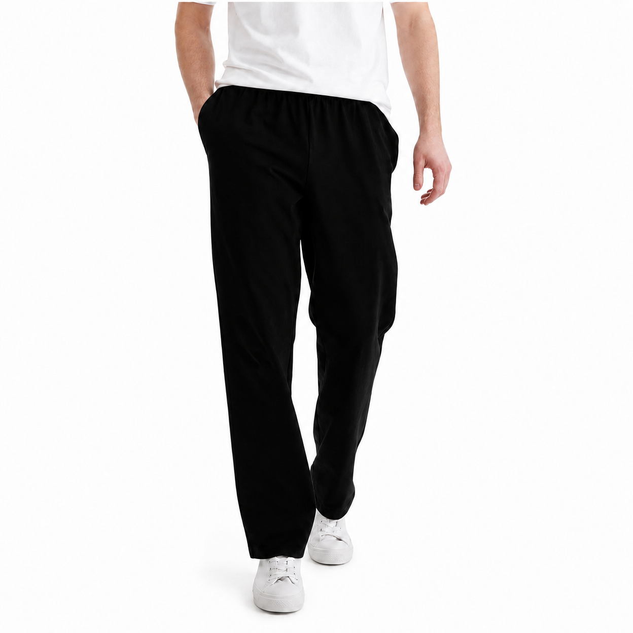 Value Bundle 8-Pack Men's Lightweight Elastic-Waist Straight-Leg Lounge Pants, Breathable Relaxed Casual Fit