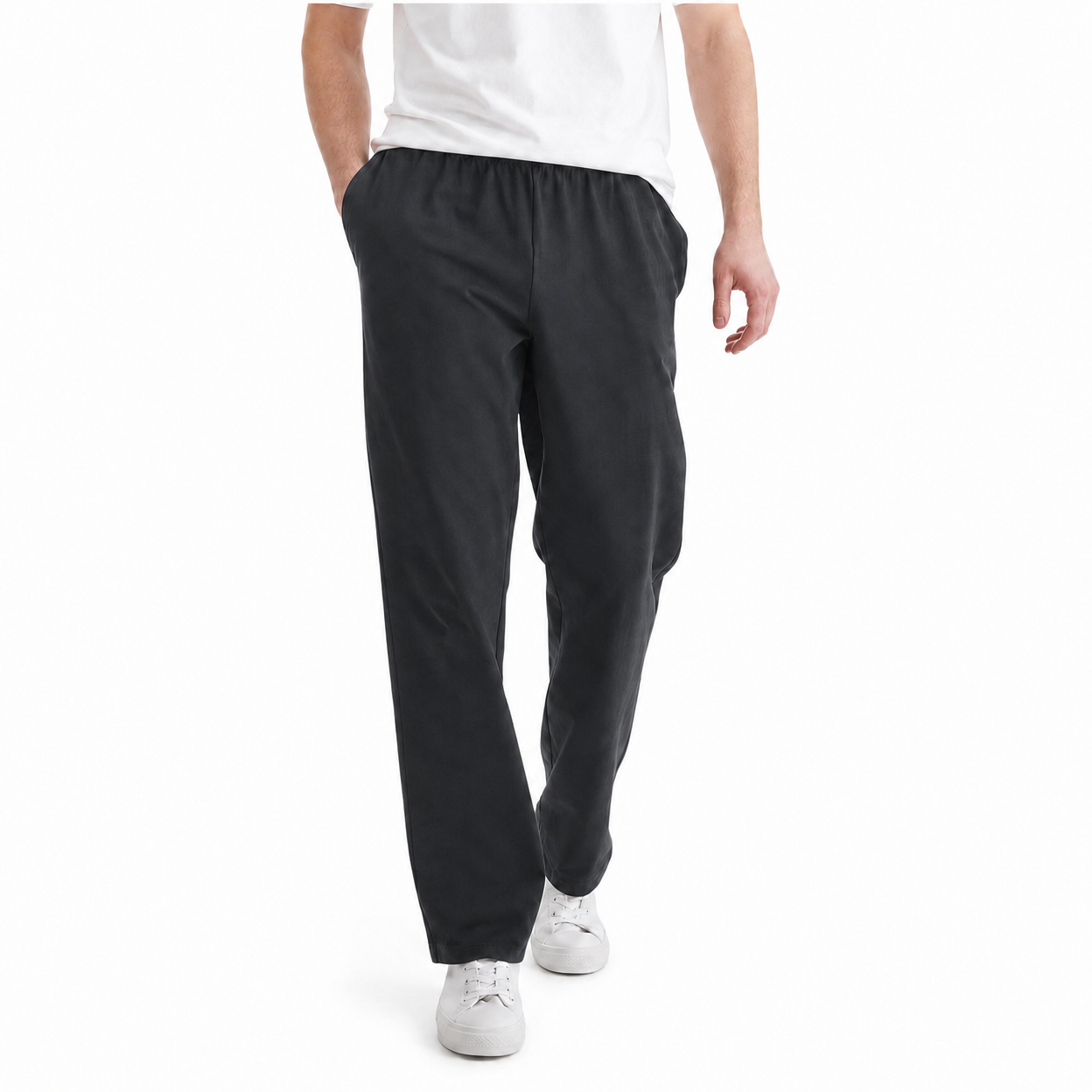 Value Bundle 8-Pack Men's Lightweight Elastic-Waist Straight-Leg Lounge Pants, Breathable Relaxed Casual Fit