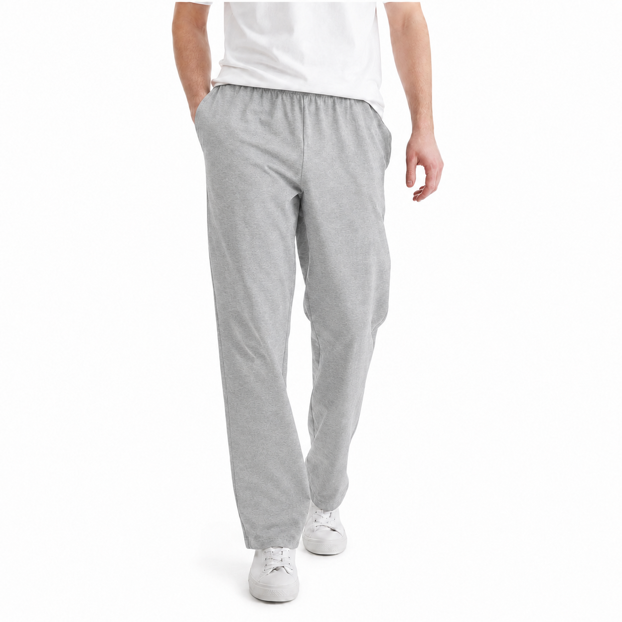 Value Bundle 8-Pack Men's Lightweight Elastic-Waist Straight-Leg Lounge Pants, Breathable Relaxed Casual Fit