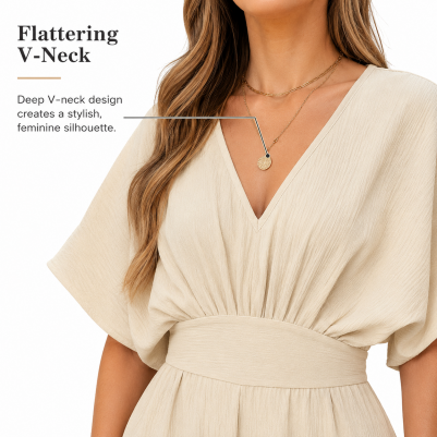 Sleeve and body drape detail