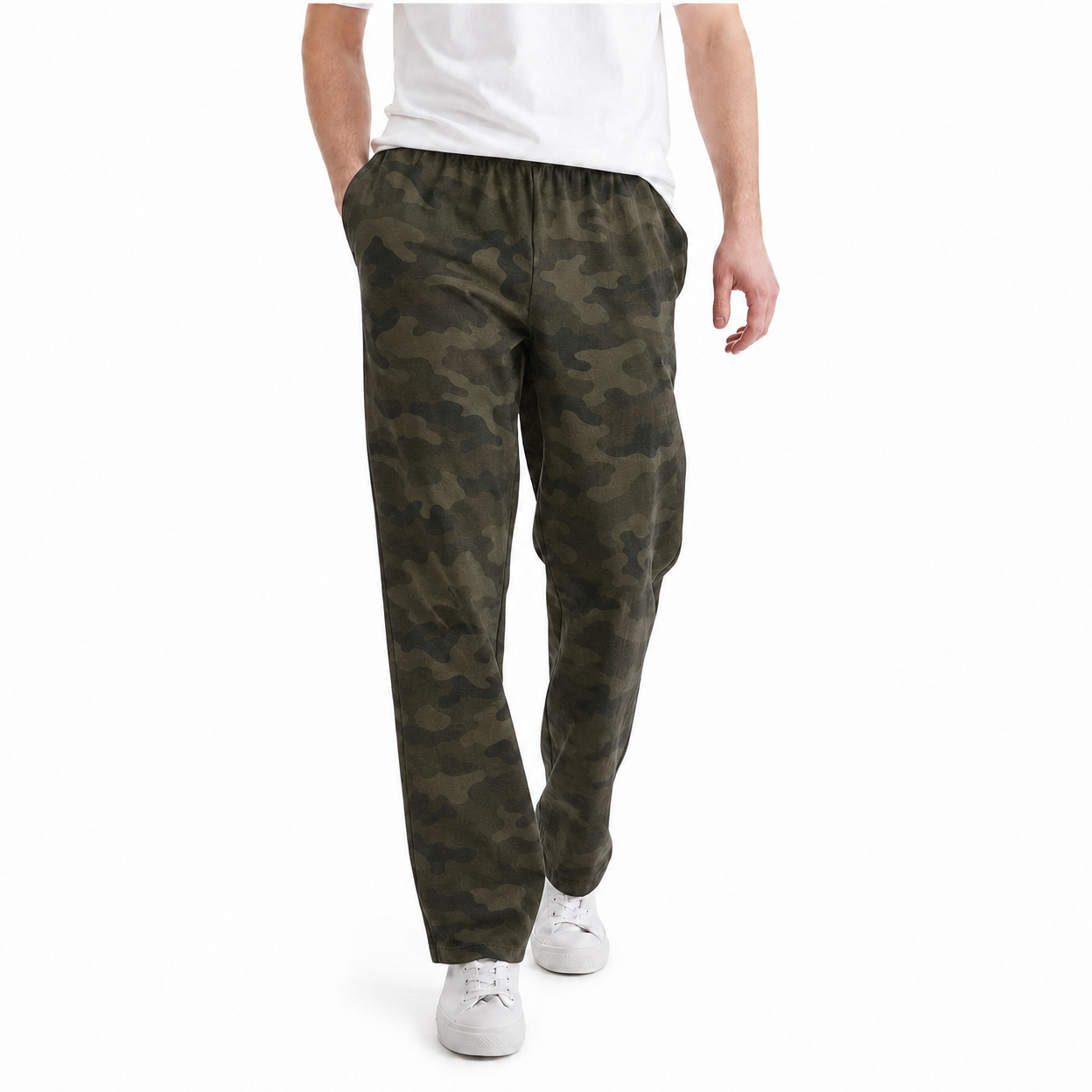 Value Bundle 8-Pack Men's Lightweight Elastic-Waist Straight-Leg Lounge Pants, Breathable Relaxed Casual Fit