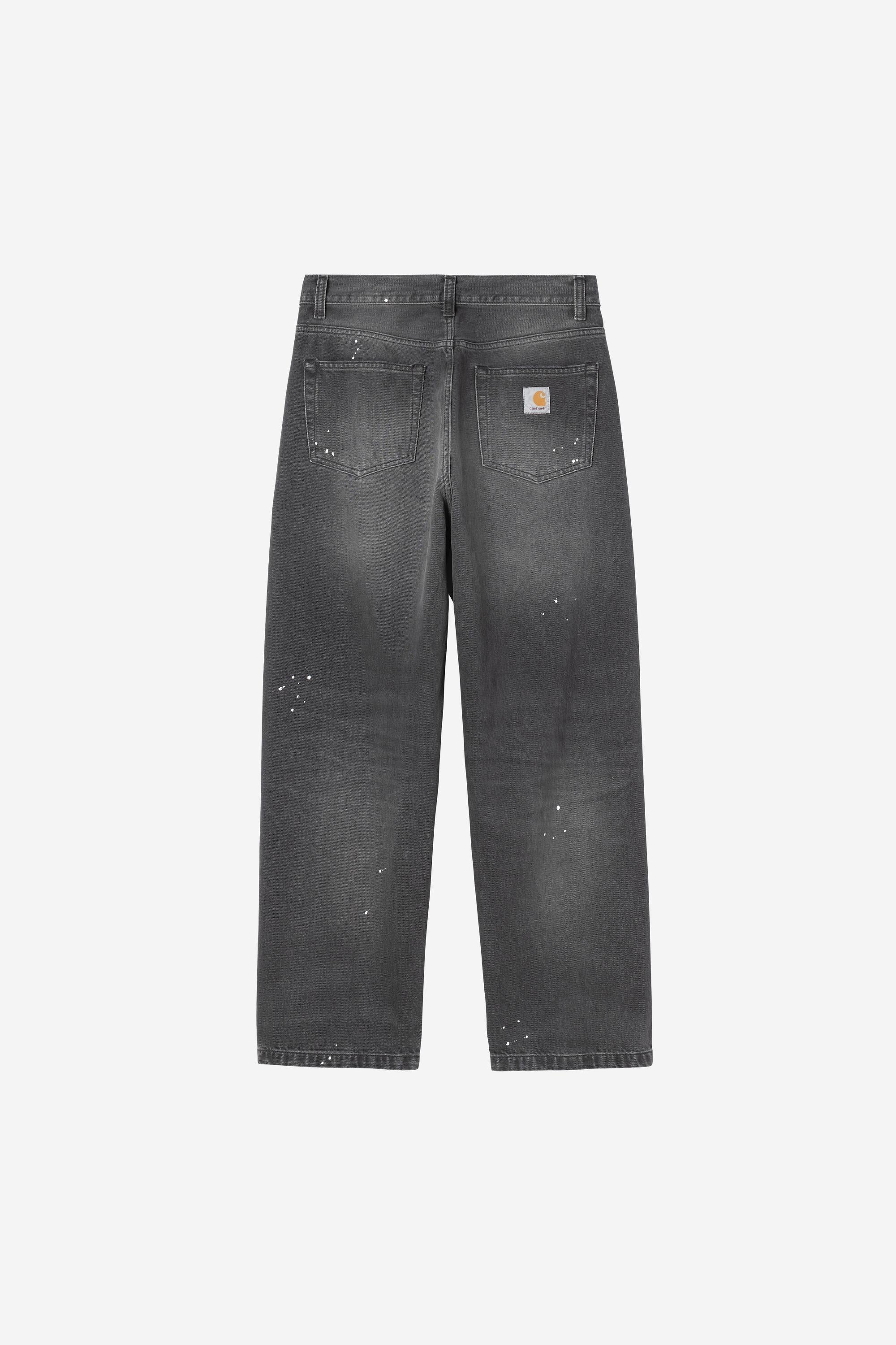 Men's straight-leg jeans with distressed stains