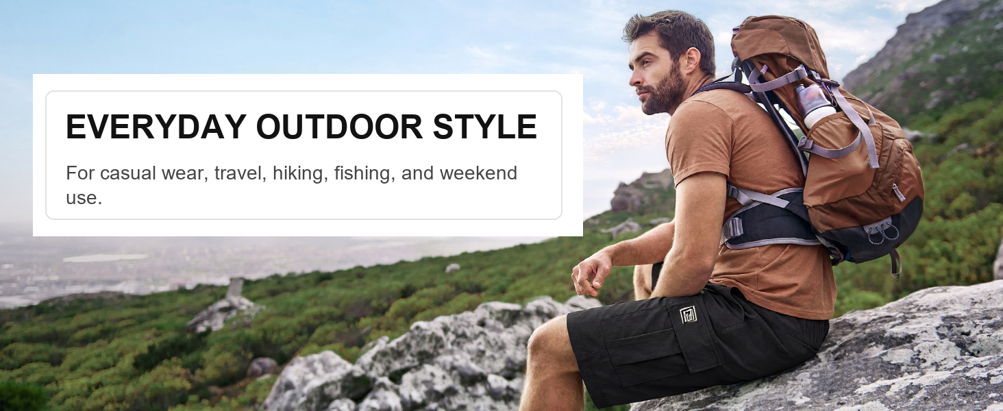 Men's cargo shorts casual outdoor styling