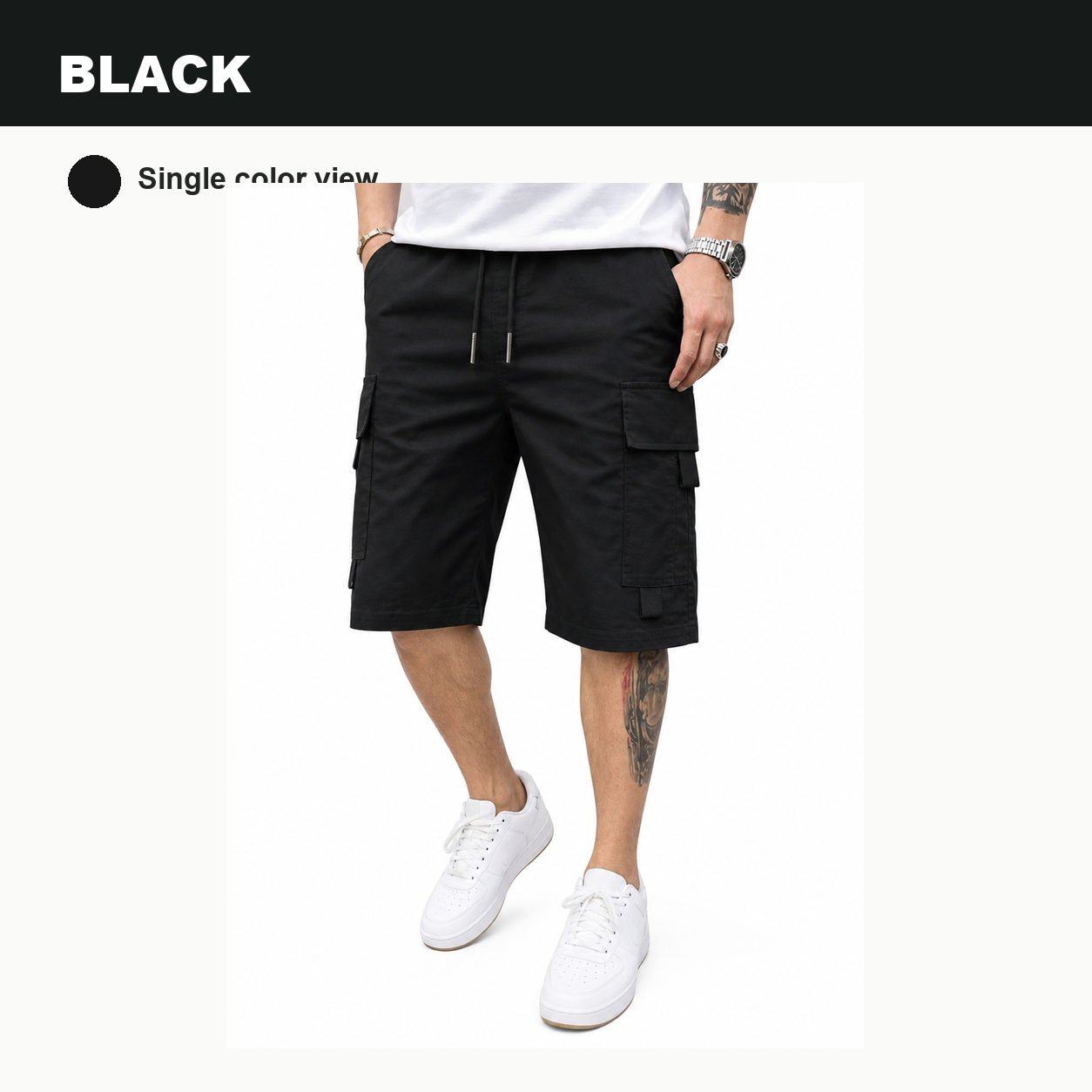 Pack & Save Men's Drawstring Cargo Shorts, Lightweight Multi-Pocket Utility Shorts with Elastic Waist