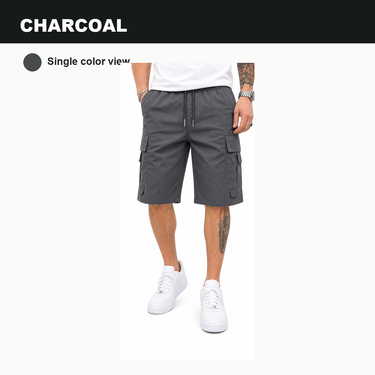 Pack & Save Men's Drawstring Cargo Shorts, Lightweight Multi-Pocket Utility Shorts with Elastic Waist