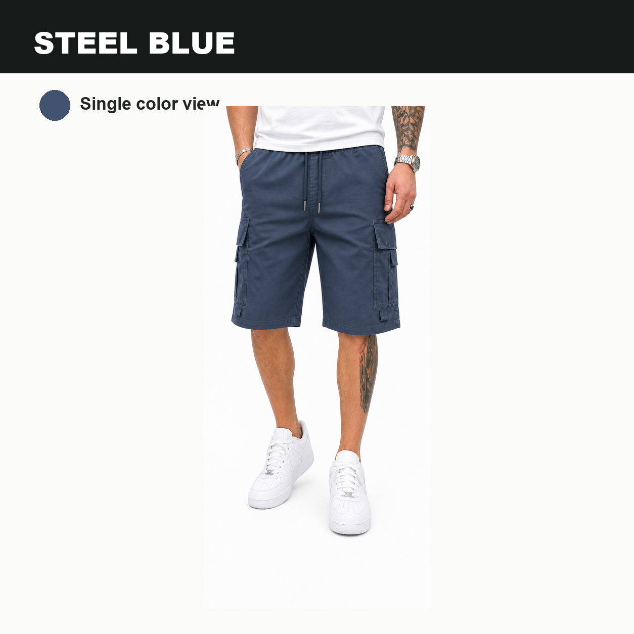 Pack & Save Men's Drawstring Cargo Shorts, Lightweight Multi-Pocket Utility Shorts with Elastic Waist