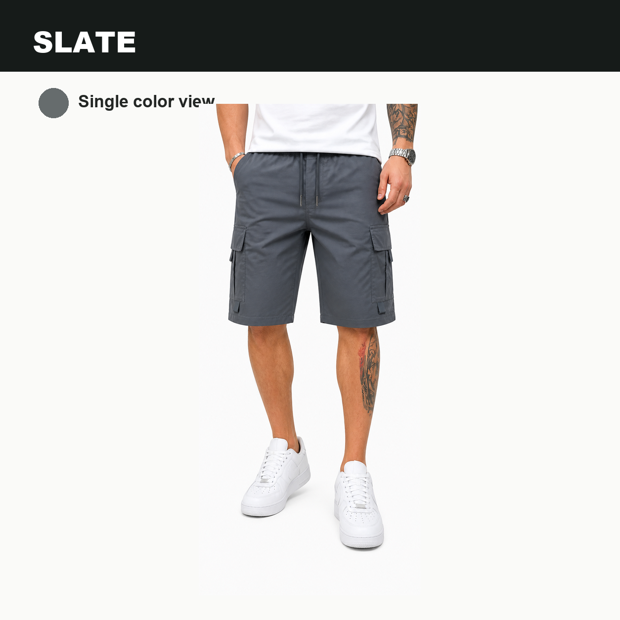Pack & Save Men's Drawstring Cargo Shorts, Lightweight Multi-Pocket Utility Shorts with Elastic Waist