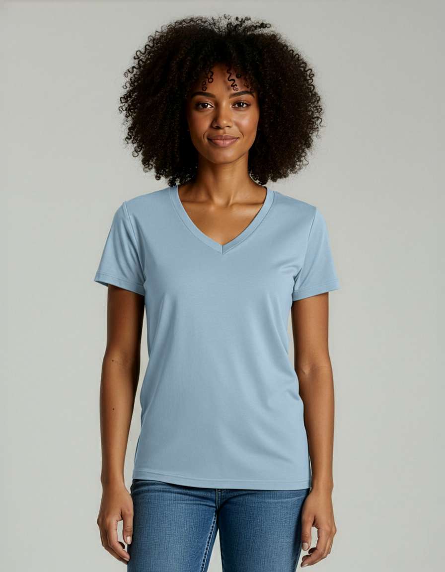 4 Pack: Women's Short-Sleeve V-Neck T-Shirt (Available in Plus Size)