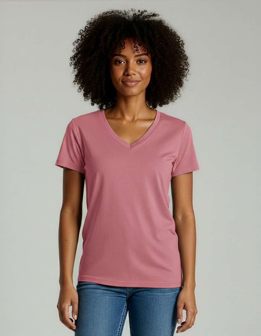 4 Pack: Women's Short-Sleeve V-Neck T-Shirt (Available in Plus Size)