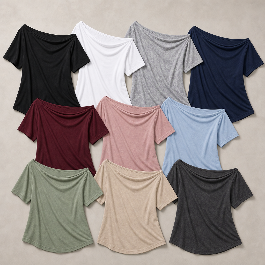 10-Pack Assorted Set women off shoulder short sleeve tee SKU image