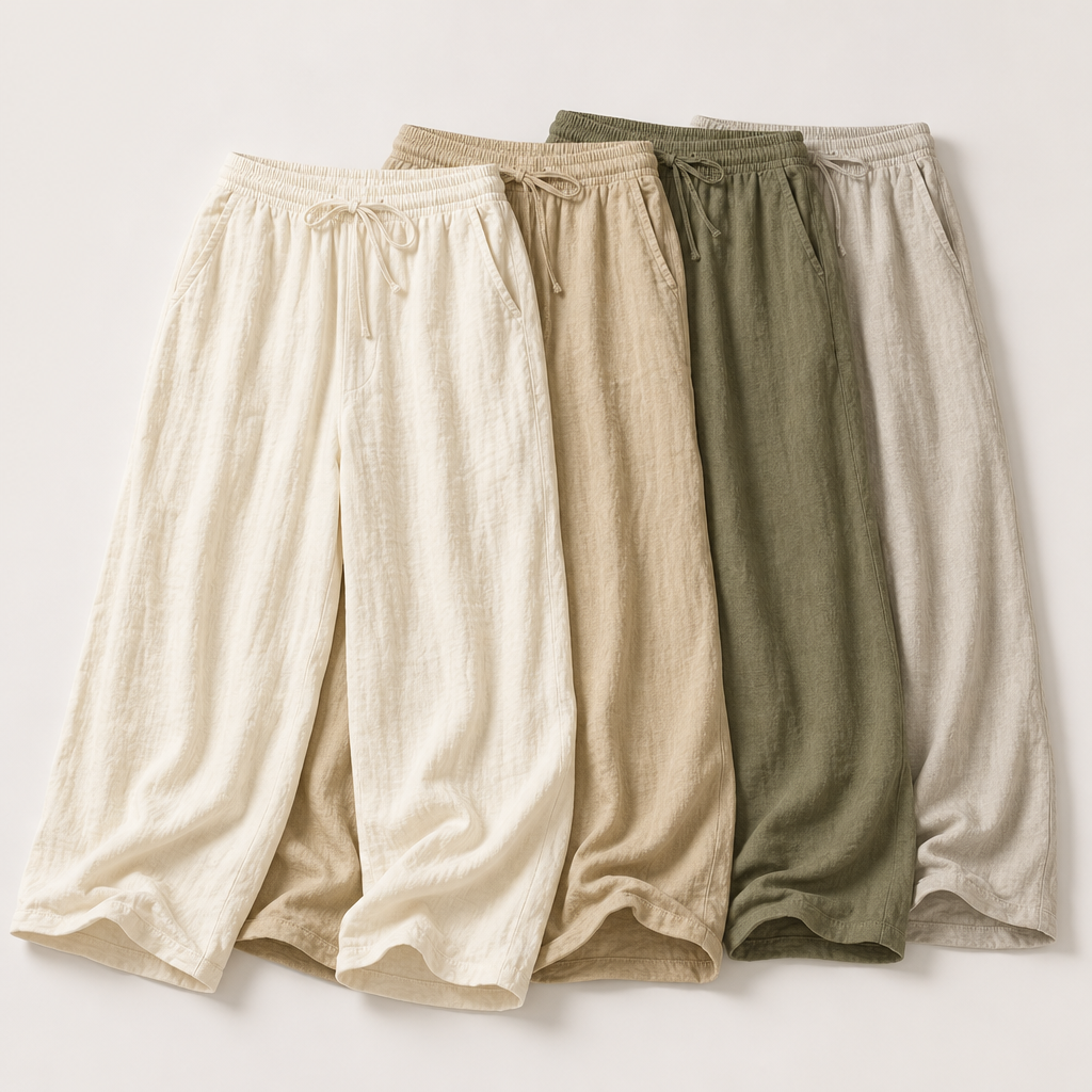 4-Pack Everyday Set men linen-blend drawstring wide leg pants SKU image