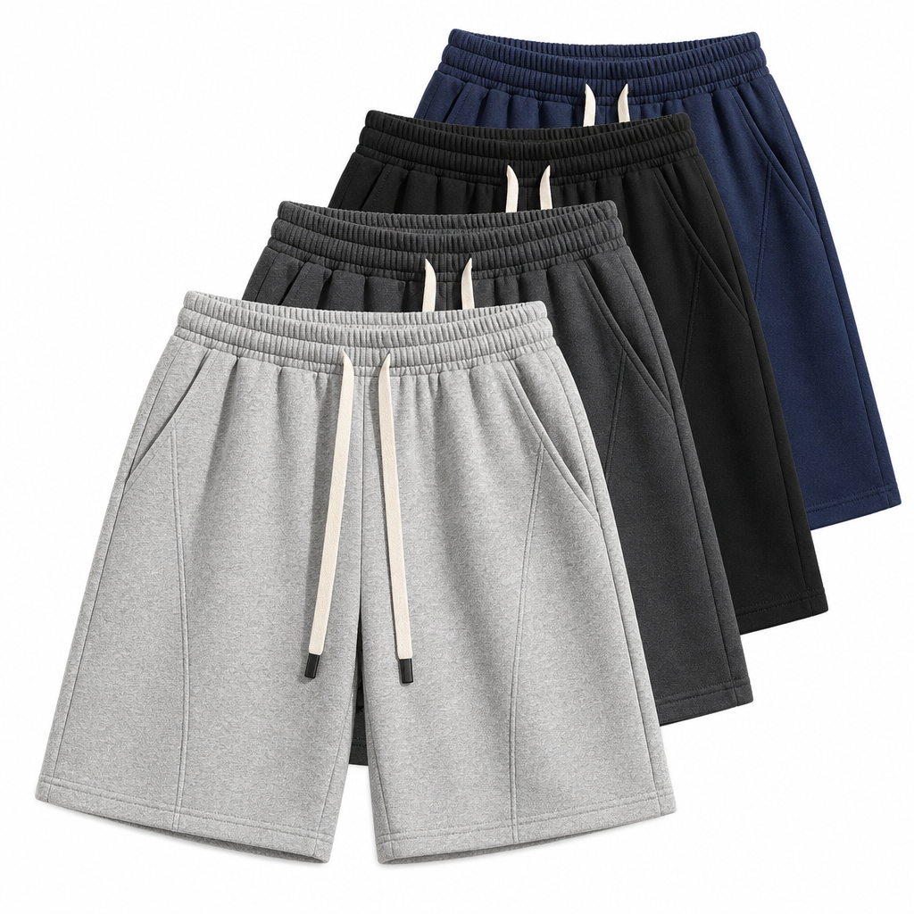 4-Pack Neutral Set men cotton fleece drawstring sweat shorts SKU image