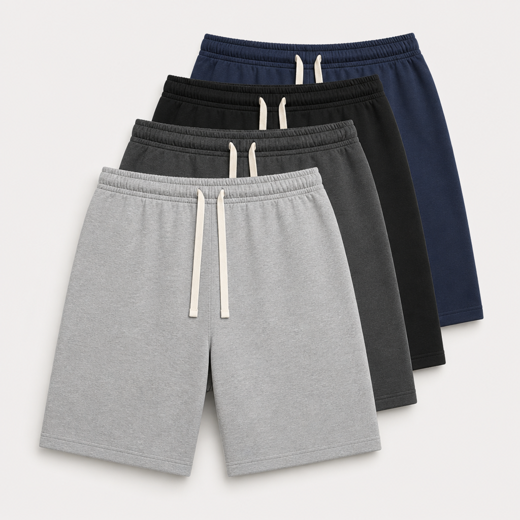 4-Pack Neutral Set men plain cotton-blend drawstring sweat shorts SKU image