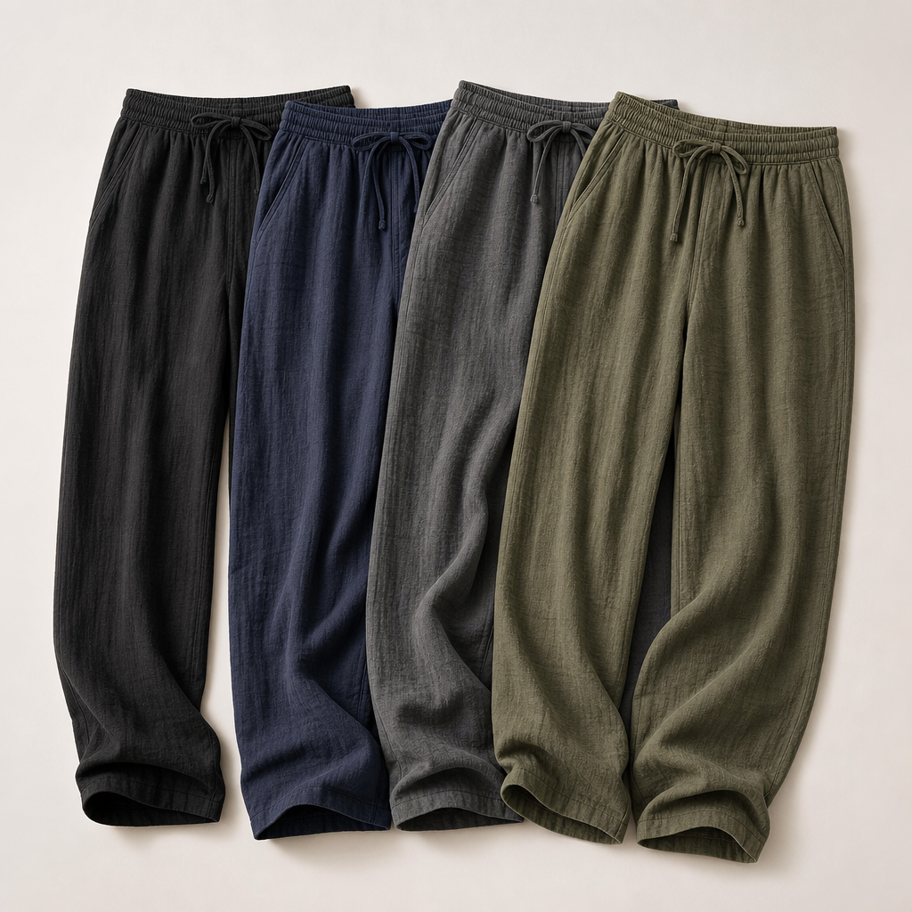 4-Pack Work Set men linen-blend drawstring wide leg pants SKU image