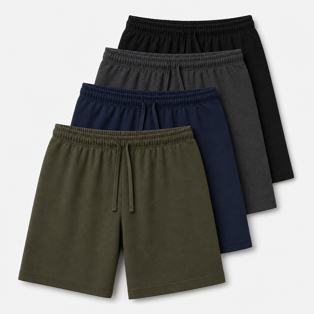 4-Pack Work Set men plain cotton-blend drawstring sweat shorts SKU image