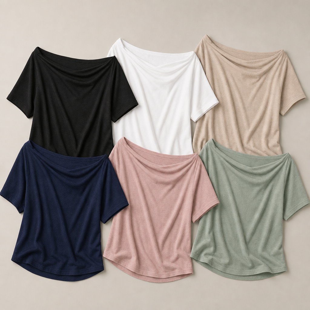 6-Pack Everyday Set women off shoulder short sleeve tee SKU image