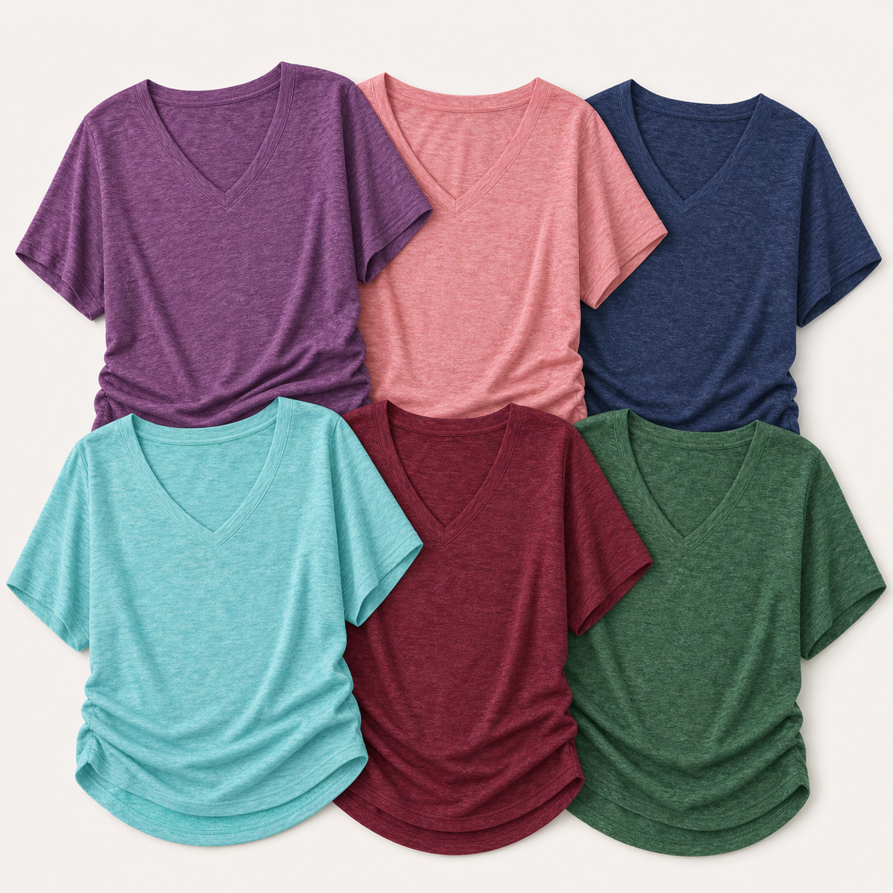 6-Pack Set A women loose fit V-neck dolman sleeve tops SKU image