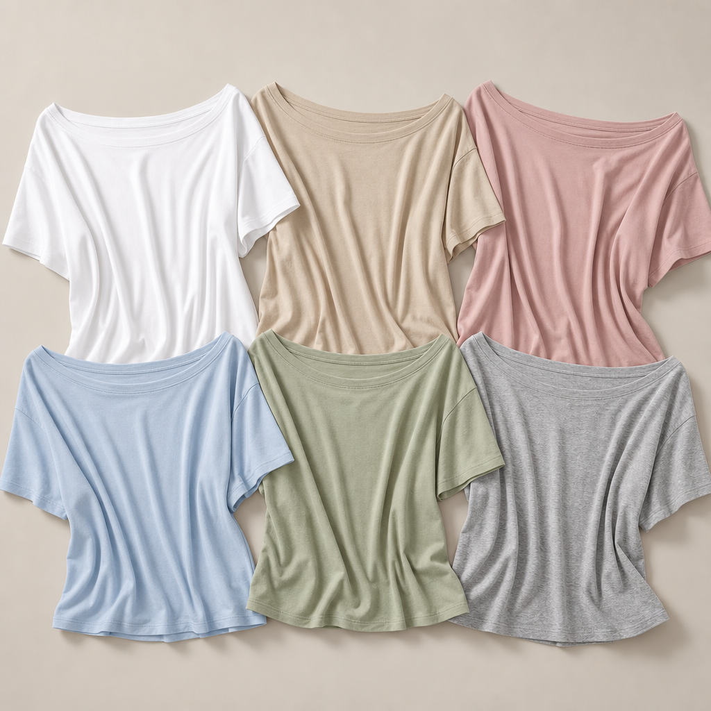6-Pack Soft Set women off shoulder short sleeve tee SKU image