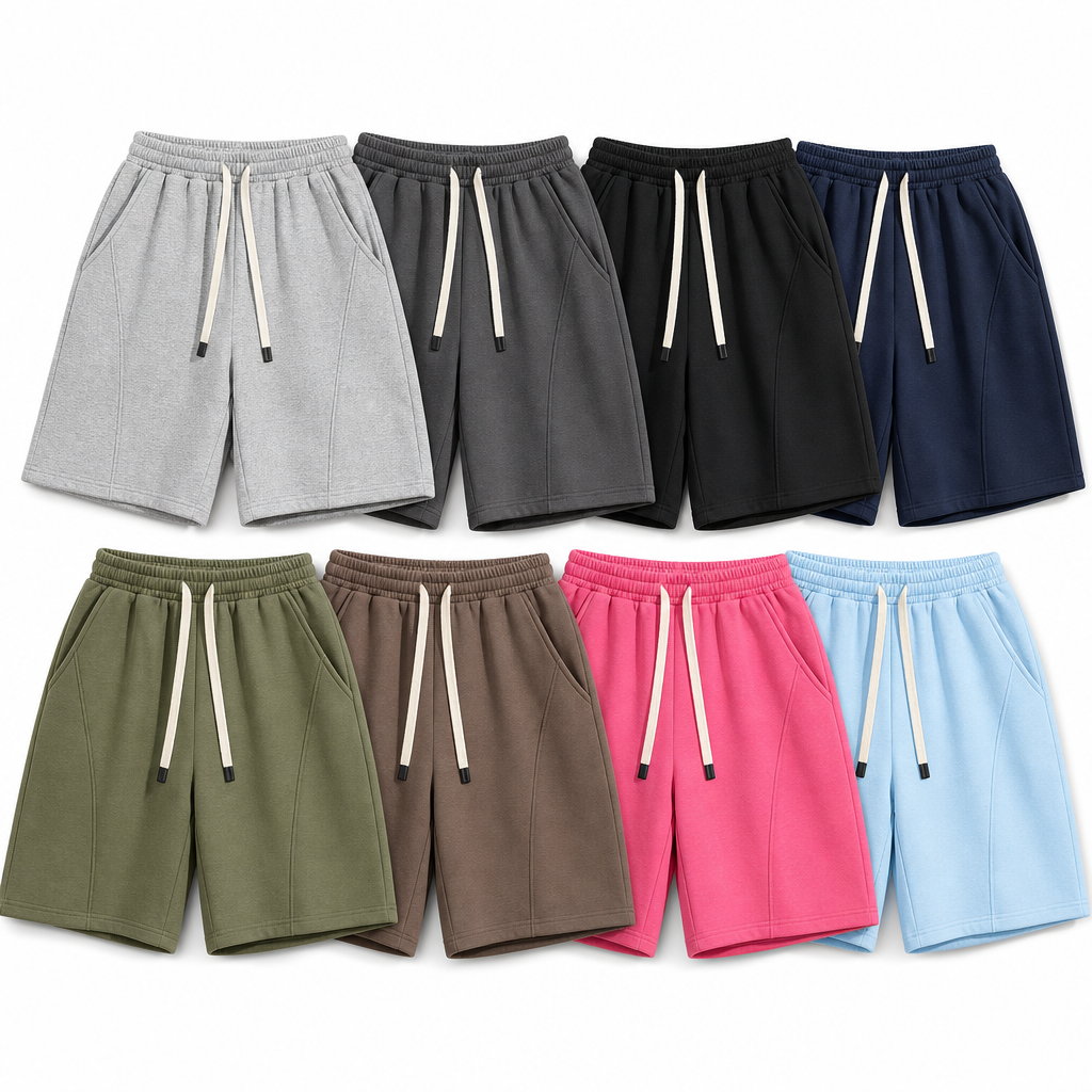 8-Color Set men cotton fleece drawstring sweat shorts SKU image