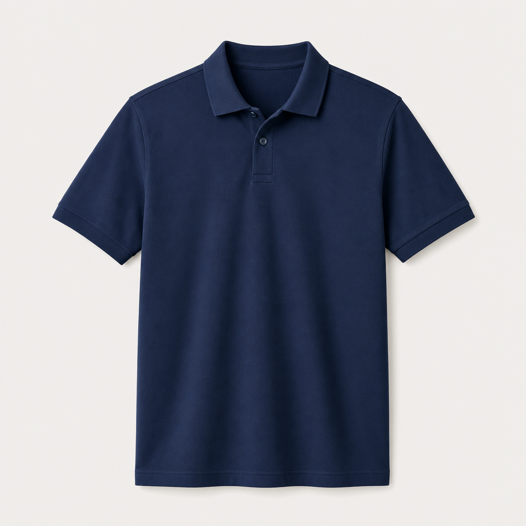 Navy men classic short sleeve polo shirt SKU image