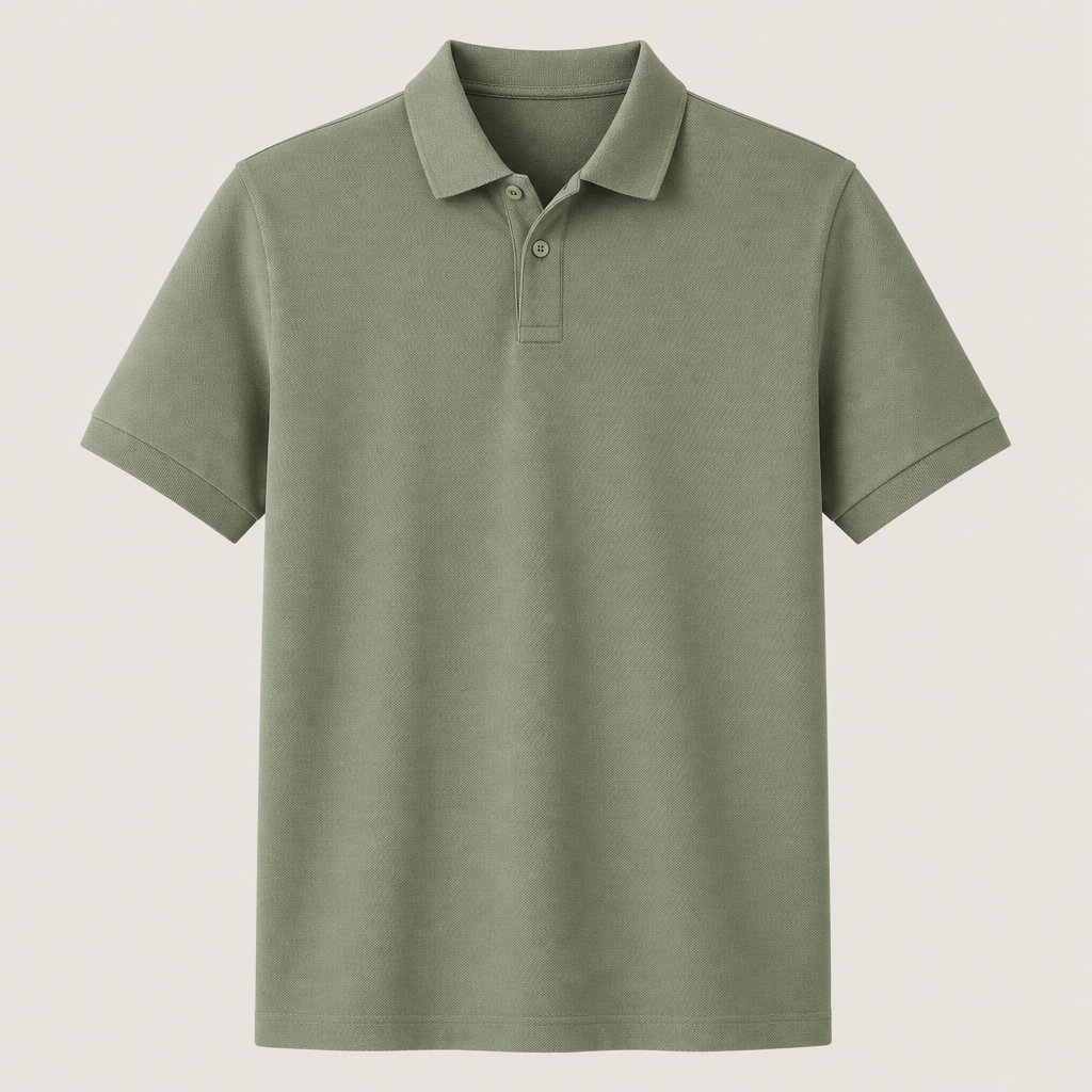 Sage Green men classic short sleeve polo shirt SKU image