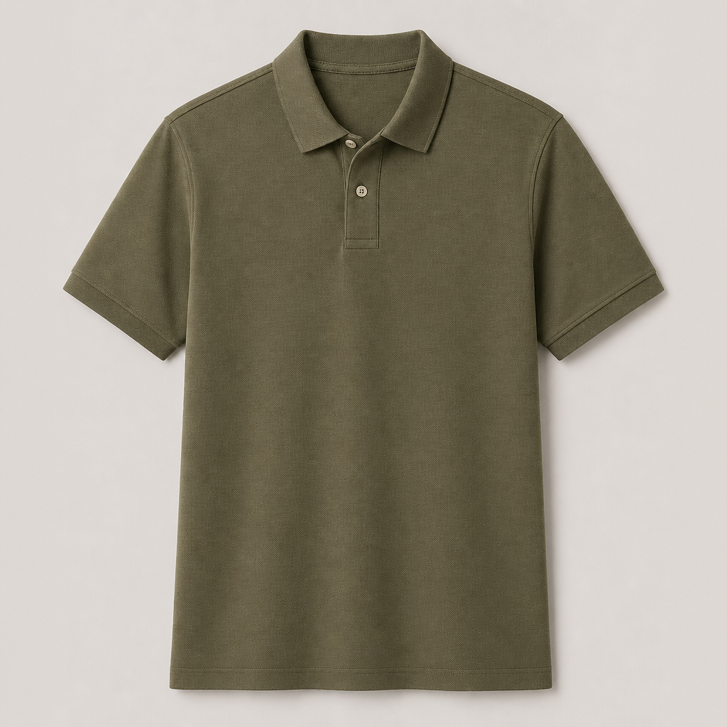 Olive men classic short sleeve polo shirt SKU image