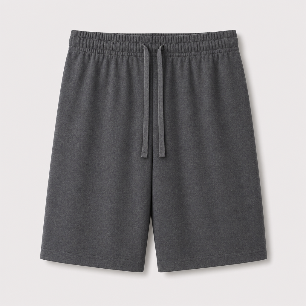Charcoal men plain cotton-blend drawstring sweat shorts SKU image